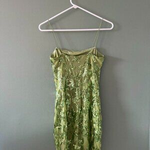 GAP Strapless Green Floral Dress